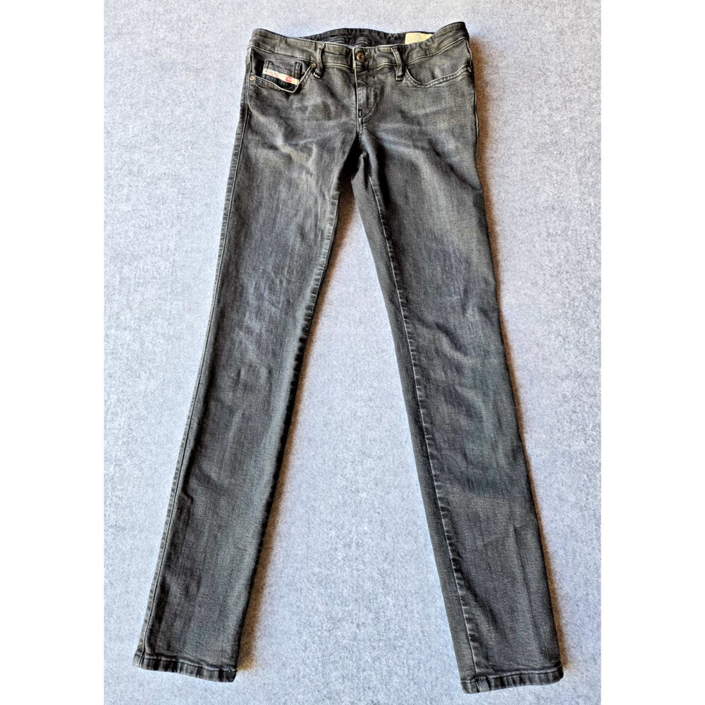 Diesel Women Skinzee-Low R96A7 Super Slim Skinny Jeans Charcoal Wash Size 30x 31